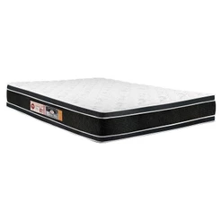 Colchão Queen Espuma D33 Black White Double Face Euro Pillow (158x198x27) Castor