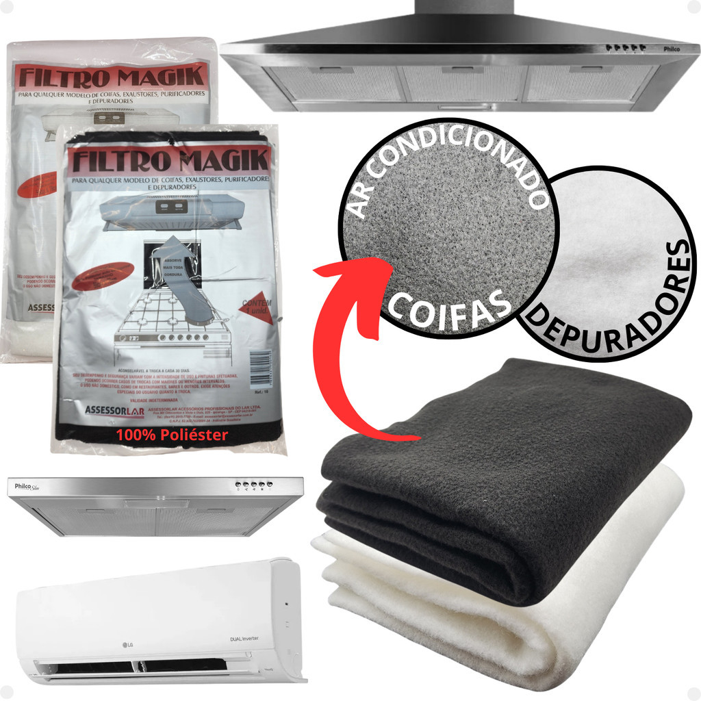 Imagem FILTRO MAGIK MANTA UNIVERSAL PARA COIFA DEPURADOR AR CONDICIONADO ASSESSORLAR