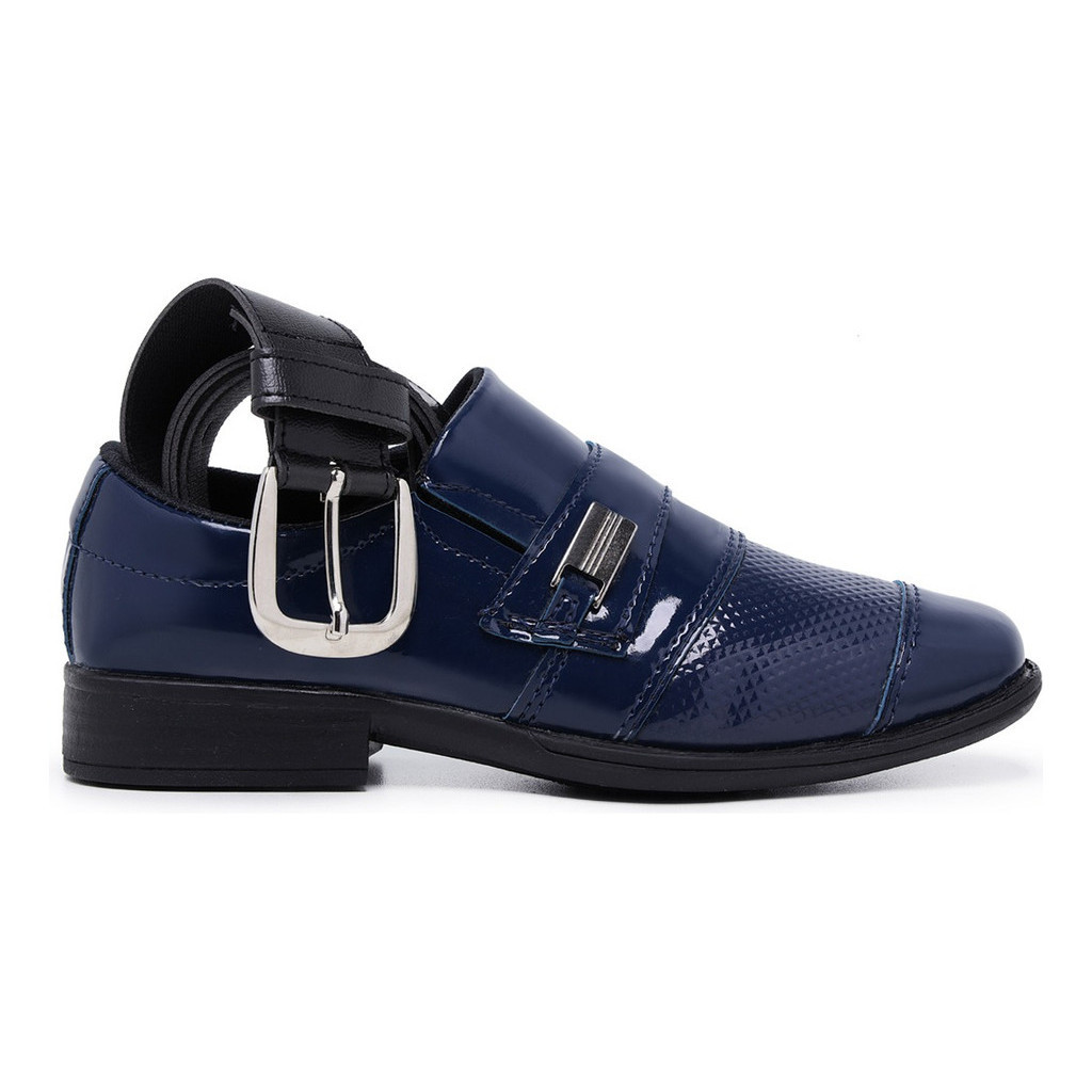 Kit Sapato Social Masculino Infantil Couro Sintético + Cinto-Pajem-Menino-Elegante-Promoção-Oferta