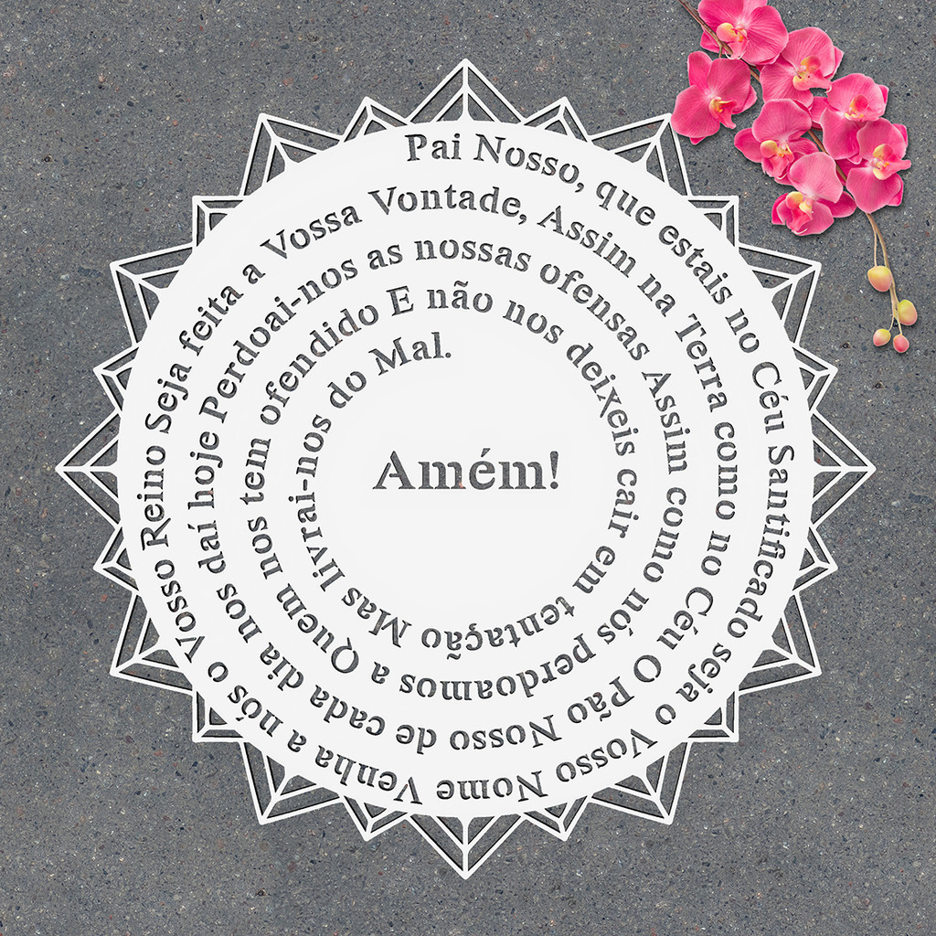 Mandala Religiosa de Madeira Oração do Pai Nosso Mdf Branco em Oferta na Shopee