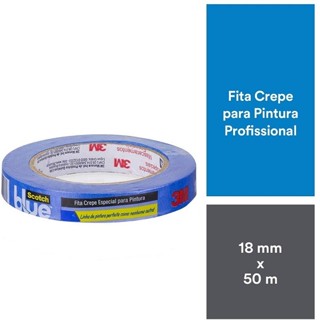 Fita Crepe Blue Tape Profissional 3M 18MM X 50M em Oferta na Shopee
