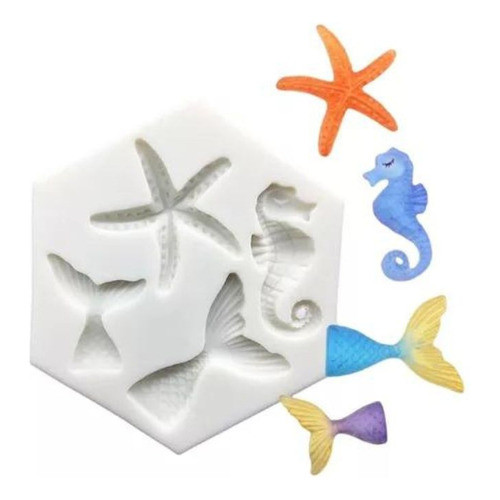 Molde De Silicone Rabos Sereias Estrela Confeitaria