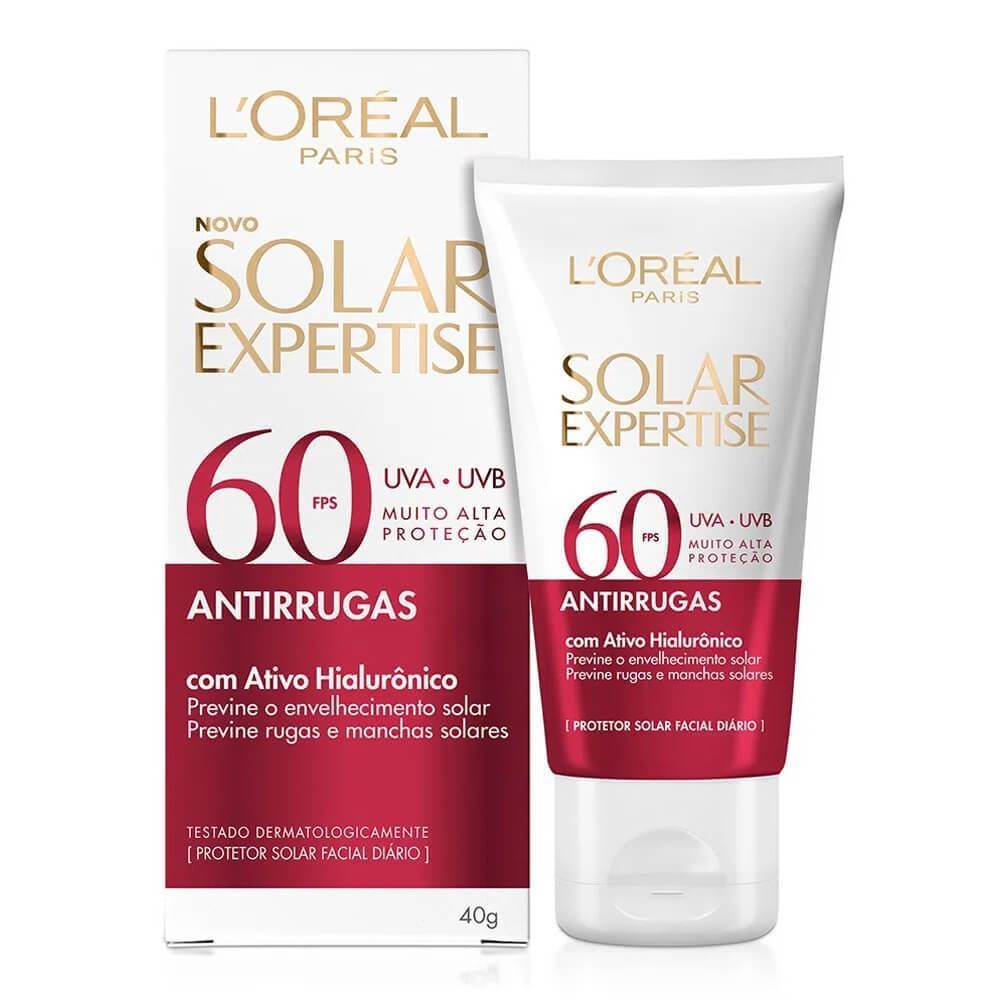 SOLAR EXPERTISE LOREAL ANTIRRUGAS FACIAL FPS60 COM 40G em Oferta na Shopee