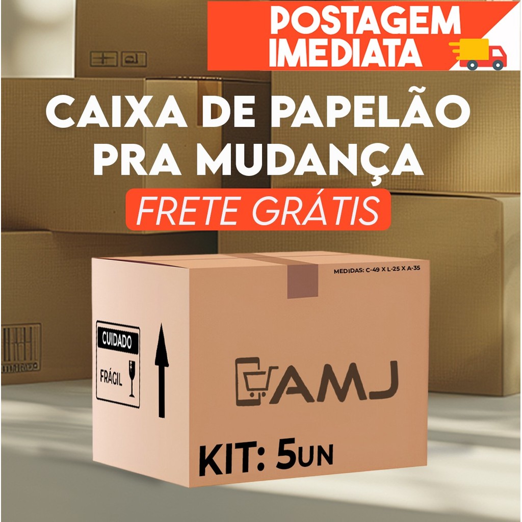 Kit Caixa de Mudança Papelão 49x25x35 PROMOÇÃO