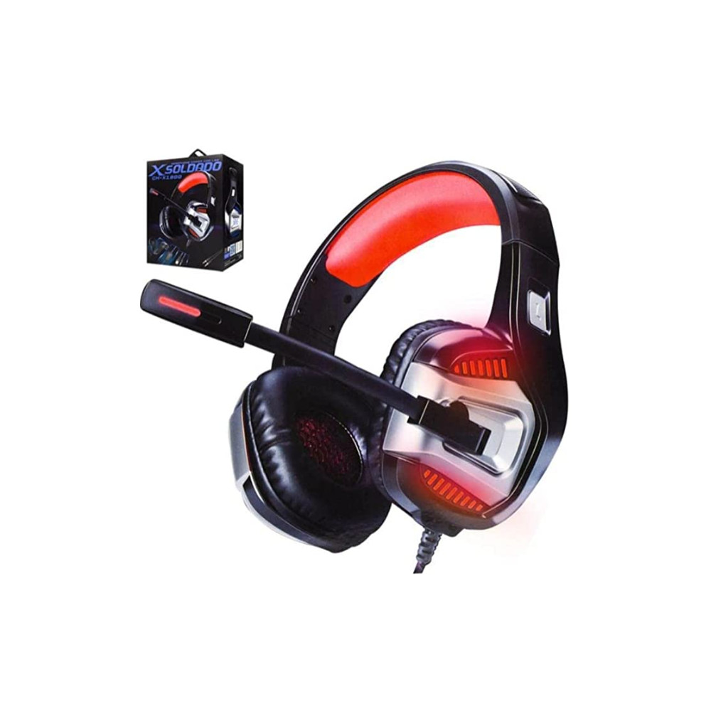 FONE OUVIDO GAMER USB/P3 SURROUND 7.1 LED C/MIC PC CELULAR PS 4 GH-X1800 VERMELHO