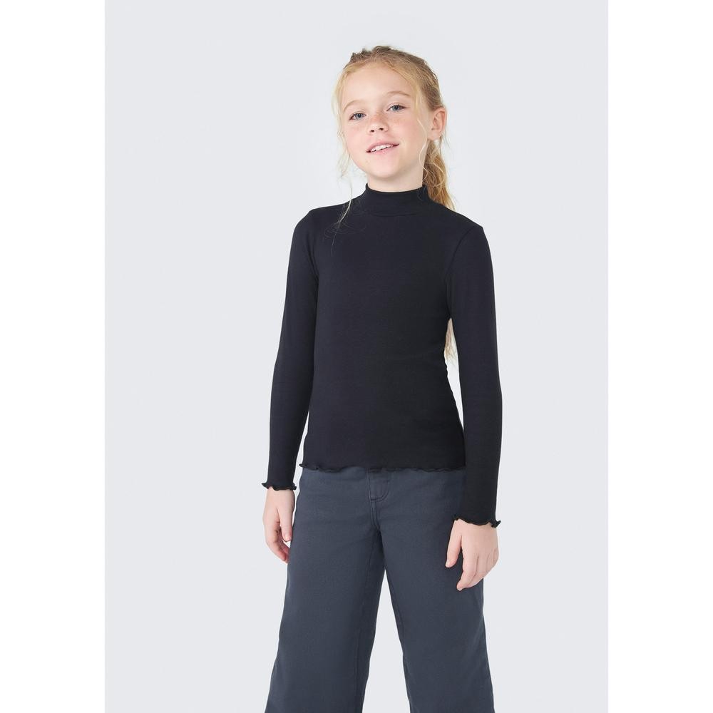 Blusa Básica Infantil Menina Gola Alta Em Ribana Com Fru Hering Kids em Oferta na Shopee