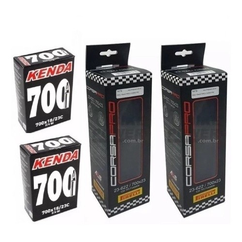 Par Pneu Pirelli Corsa Pro 700x23 Speed Kevlar+ 2 Câmara 700 - Sports & Outdoors