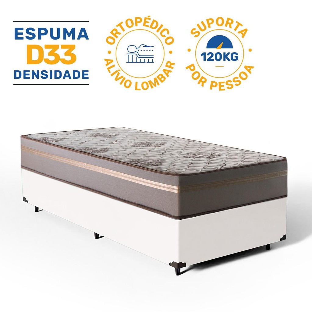 Cama Box com Colchão de Espuma D33 Millenium One Face Solteiro 88cm