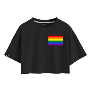 CROPPED CAMISETA Lgbt Básica Feminino Unissex Bandeira Orgulho Gay Arco Iris Blusinha Curta em Oferta na Shopee