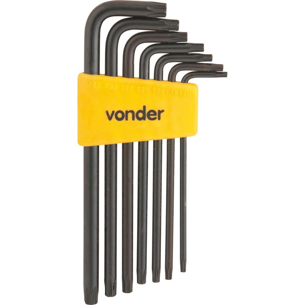 Jogo chave torx t10-t40 tipo L longa vanád. c/ 7 pç vtx5