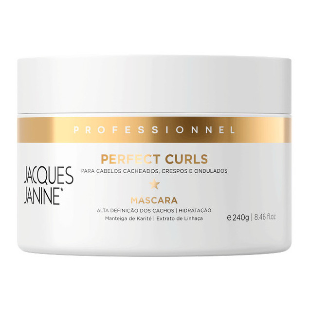 Máscara Tratamento Creme Cabelos Ondulados Cacheados Crespos Perfect Curls Jacques Janine  240g em Oferta na Shopee