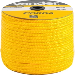 Corda Multifilamento Trançada 10 mm 190m Amarela Carretel Vonder