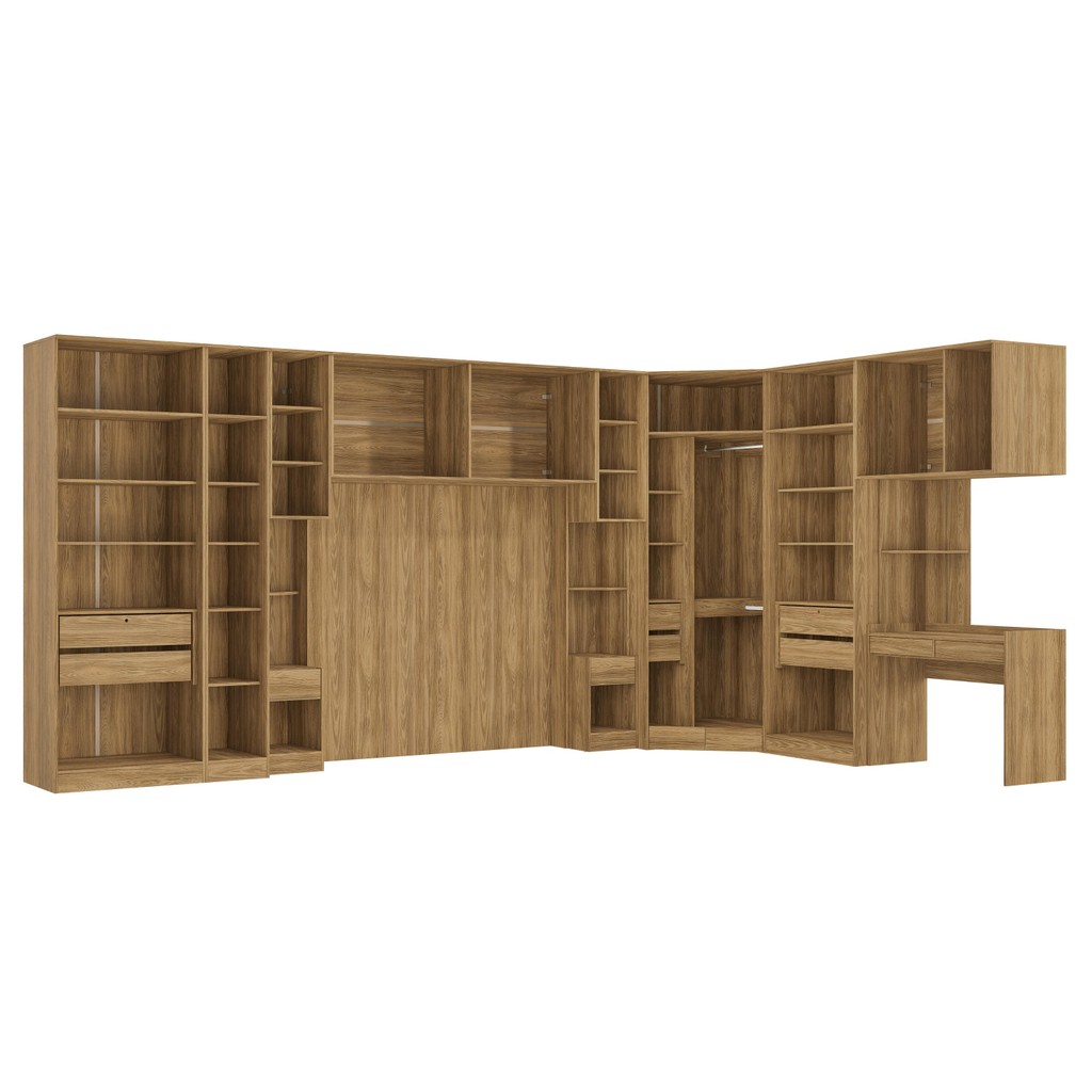 Quarto Modulado Kappesberg Adapt Nogueira/Azul Profundo 12 Peças 470cm x 290cm · foto 2