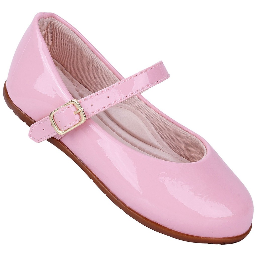 Sapatilha Infantil Feminina Boneca - Rosa Verniz