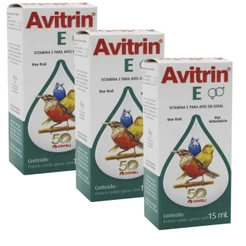 Kit 3 Vitamina Estimulante Coveli Avitrin E para Pássaros - 15 mL
