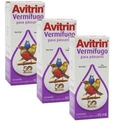 Kit 3 Vermifugo Coveli Avitrin para Pássaros - 10 mL
