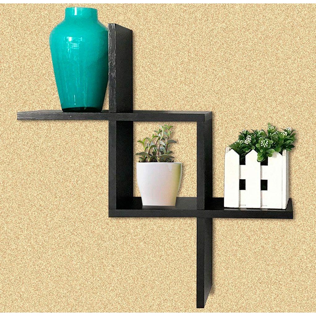 Nicho Prateleira Decorativa Catavento MDF Sala Quarto Preto