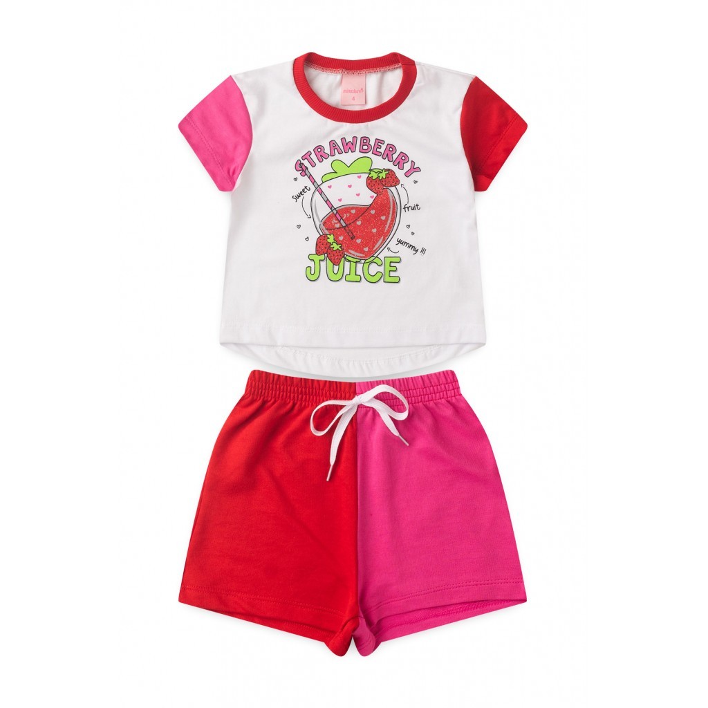Conjunto Feminino Infantil Copinho De Morango em Oferta na Shopee
