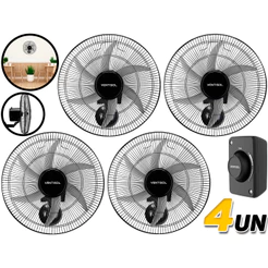 Kit 4 Ventilador De Parede Steel 50cm Para Lojas Galpão Escritório Academia Igreja 200w Ventisol Bivolt