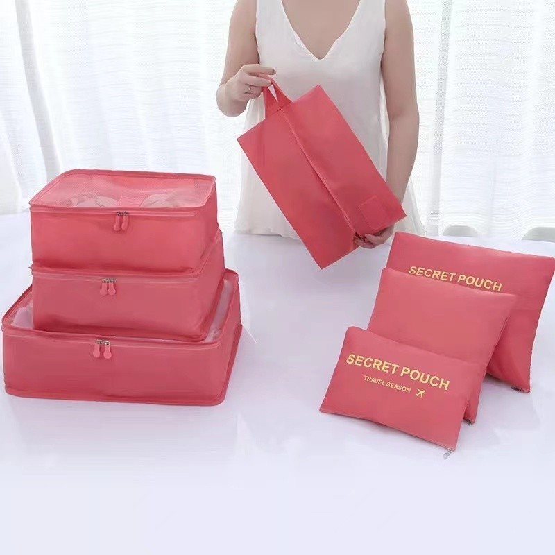 Kit 6 Organizador De Mala De Bagagem Viagem  Necessaire Bolsa-11006