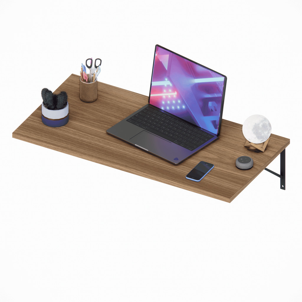 Mesa Escrivaninha MDF 60 cm Madeirado Suspensa Moderna Home Office Quarto Estudo Computador Notebook