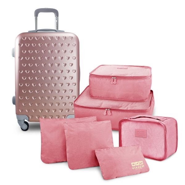 Kit Mala de Bordo e Organizadores de Malas 6 pçs  - Jacki Design em Oferta na Shopee