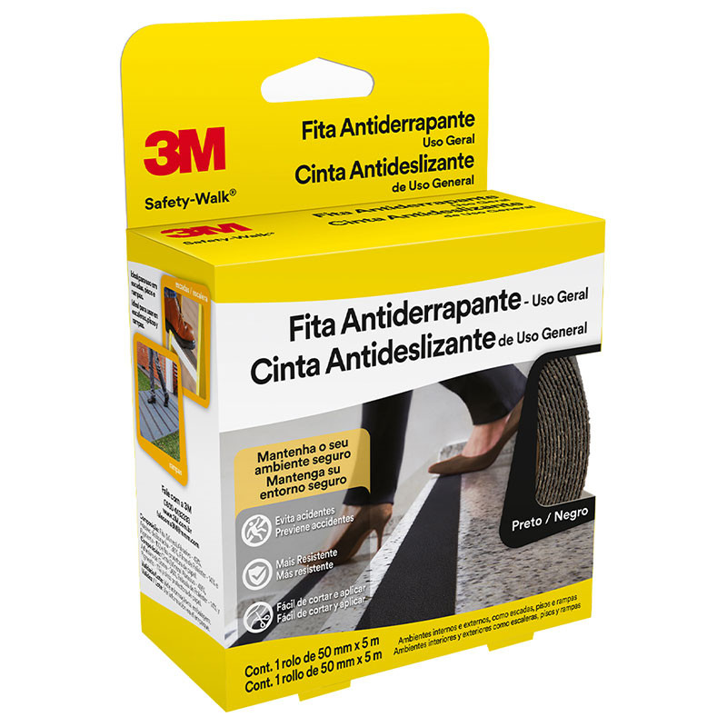 Fita adesiva antiderrapante Safety Walk 50mm x 5m Preta 3M em Oferta na Shopee