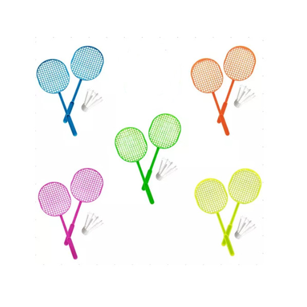 RAQUETE TIPO BADMINTON COM PETECA CORES unidade
