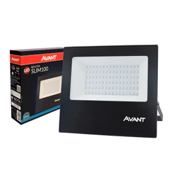 Refletor Led Slim 100w Luz Azul Bivolt Ip65 Avant