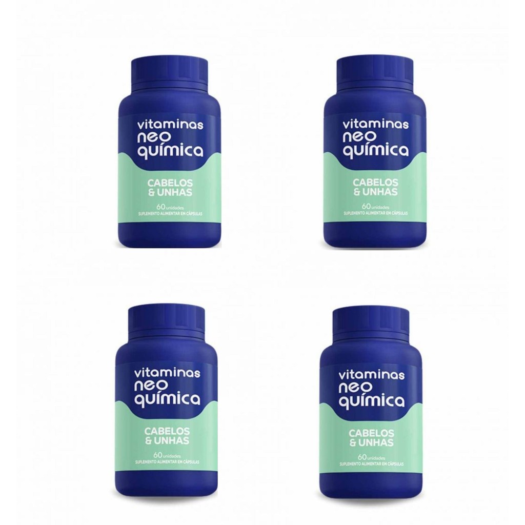 Kit 4x Vitamina Cabelos E Unhas 60 Unidades - Neo Química