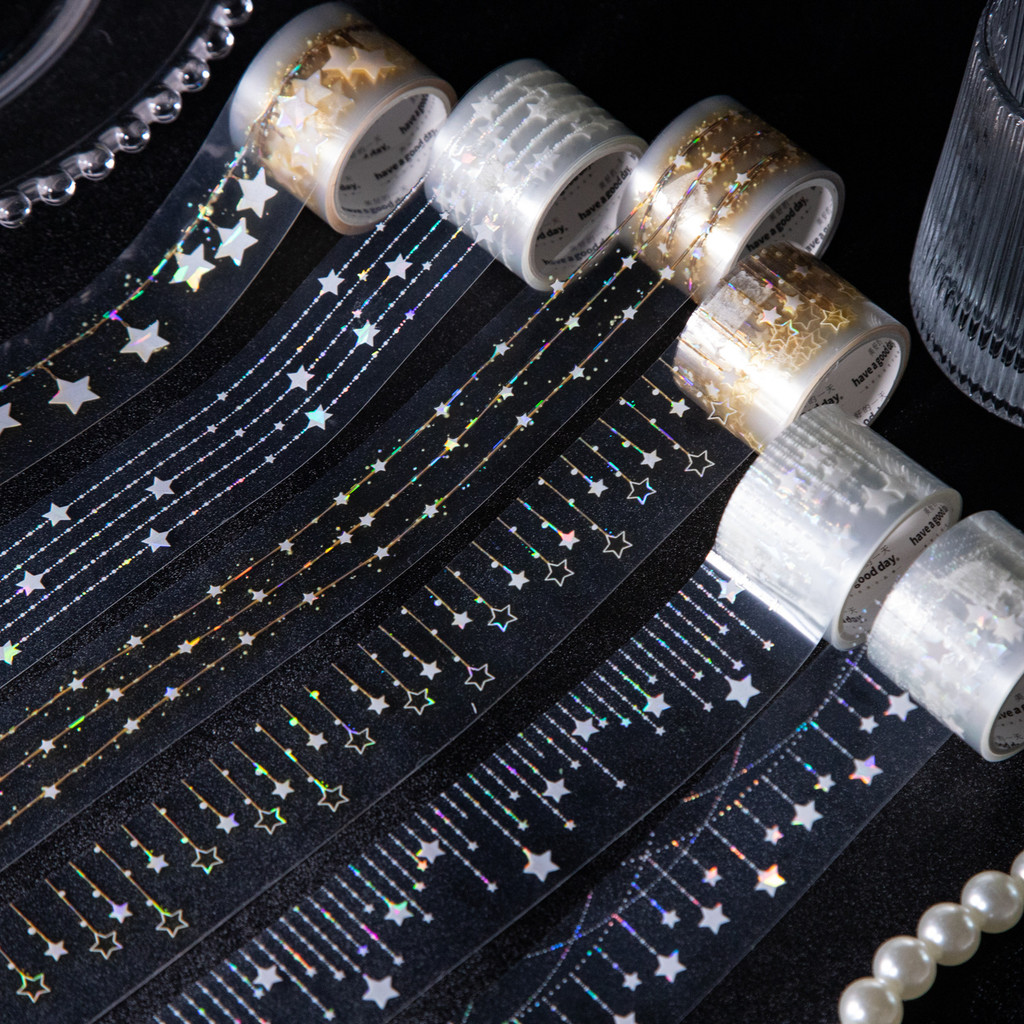 Fita Washi Luz Surround PET Efêmera Holográfica Para Lixo Diário Scrapbooking Artesanato Projetos DIY Diários E Materiais De Arte em Oferta na Shopee
