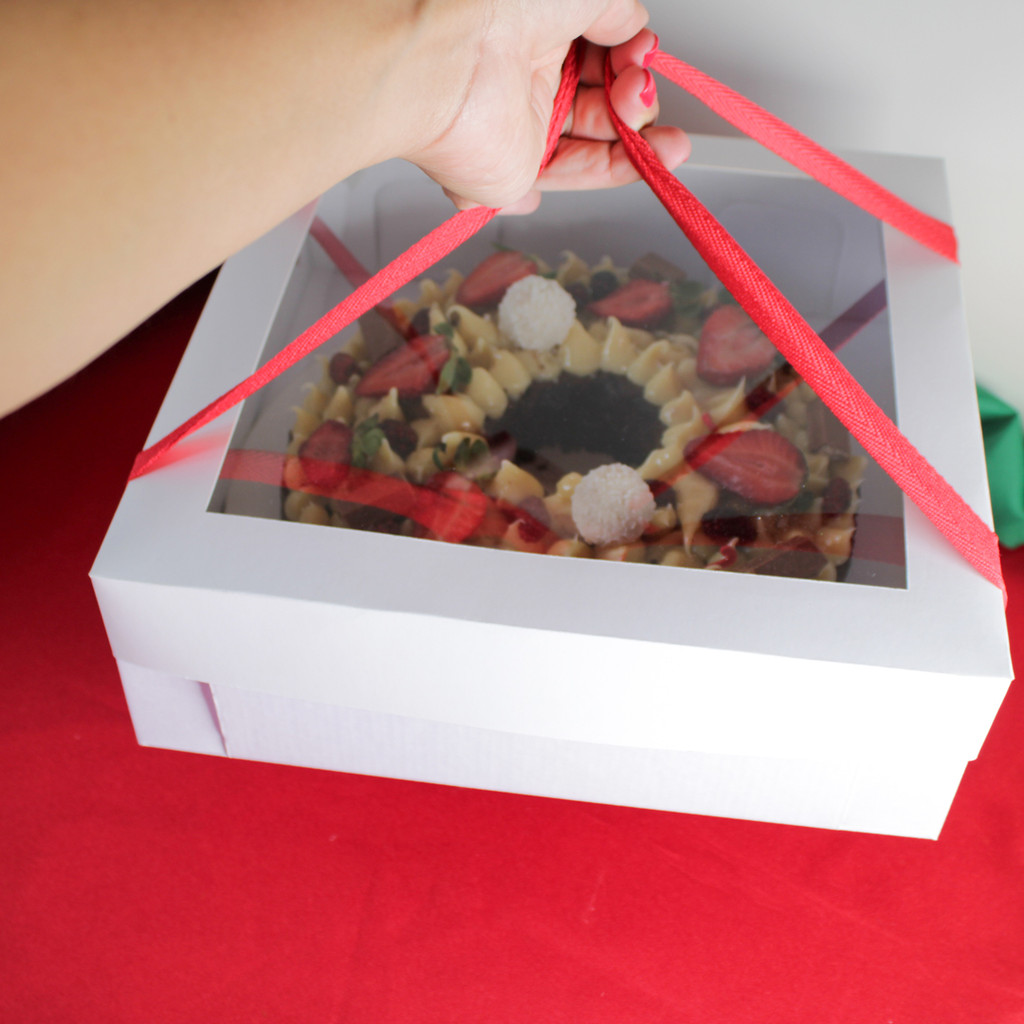 5 Caixas para Torta 28x28x9cm com Alça e Visor | Embalagem Delivery Resistente em Oferta na Shopee