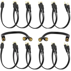 Kit 12 Cabos De Áudio Rca Y 2 Macho Para 1 Fêmea Atacado