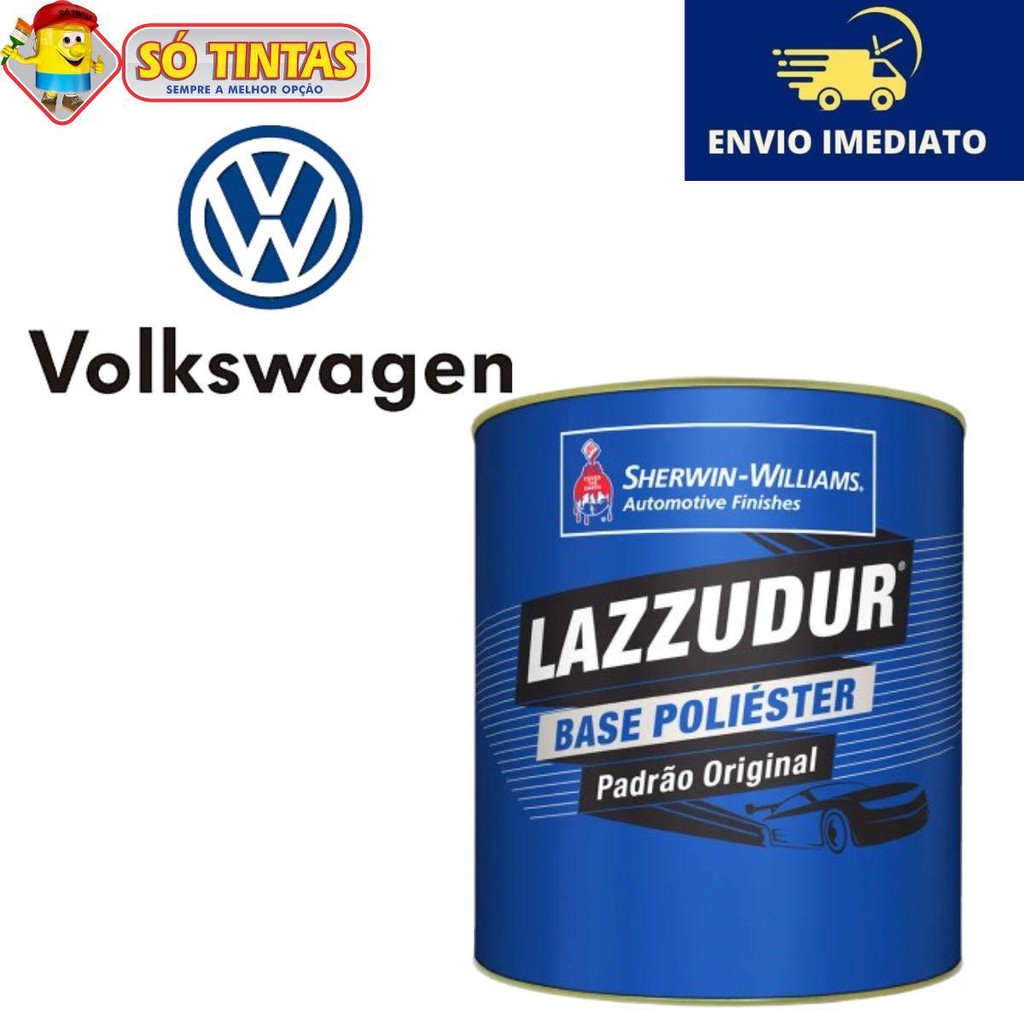 Tinta Poliéster Lazzudur Preto Ninja Lisa Volkswagen 900ml/Lazzuril - Uso Automotivo em Oferta na Shopee