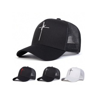 1 peça Boné Trucker com Bordado de Cruz Masculino, Boné de Beisebol com Padrão de Fé para Esportes Ao Ar Livre, em Oferta na Shopee