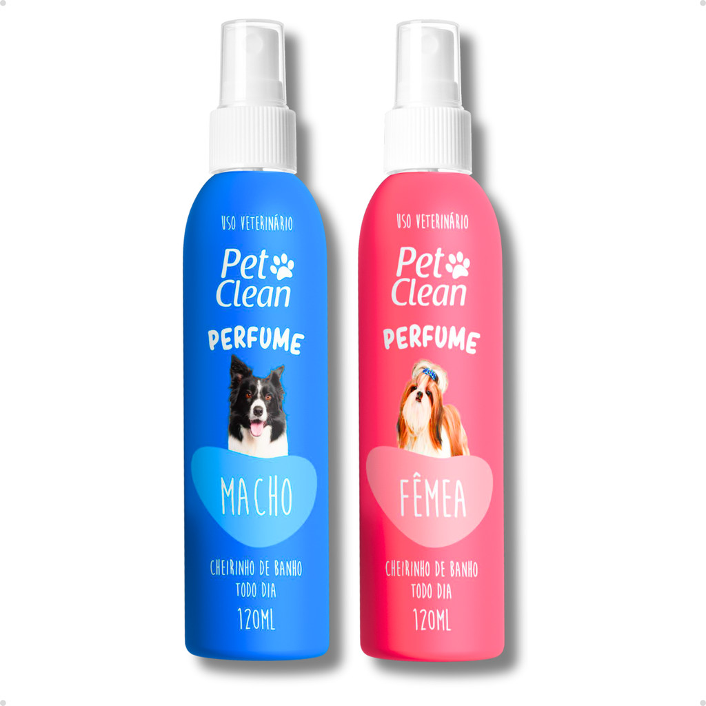 Kit Perfume Colônia para Cachorro e Gato Macho e Fêmea 120ML - Pet Clean em Oferta na Shopee