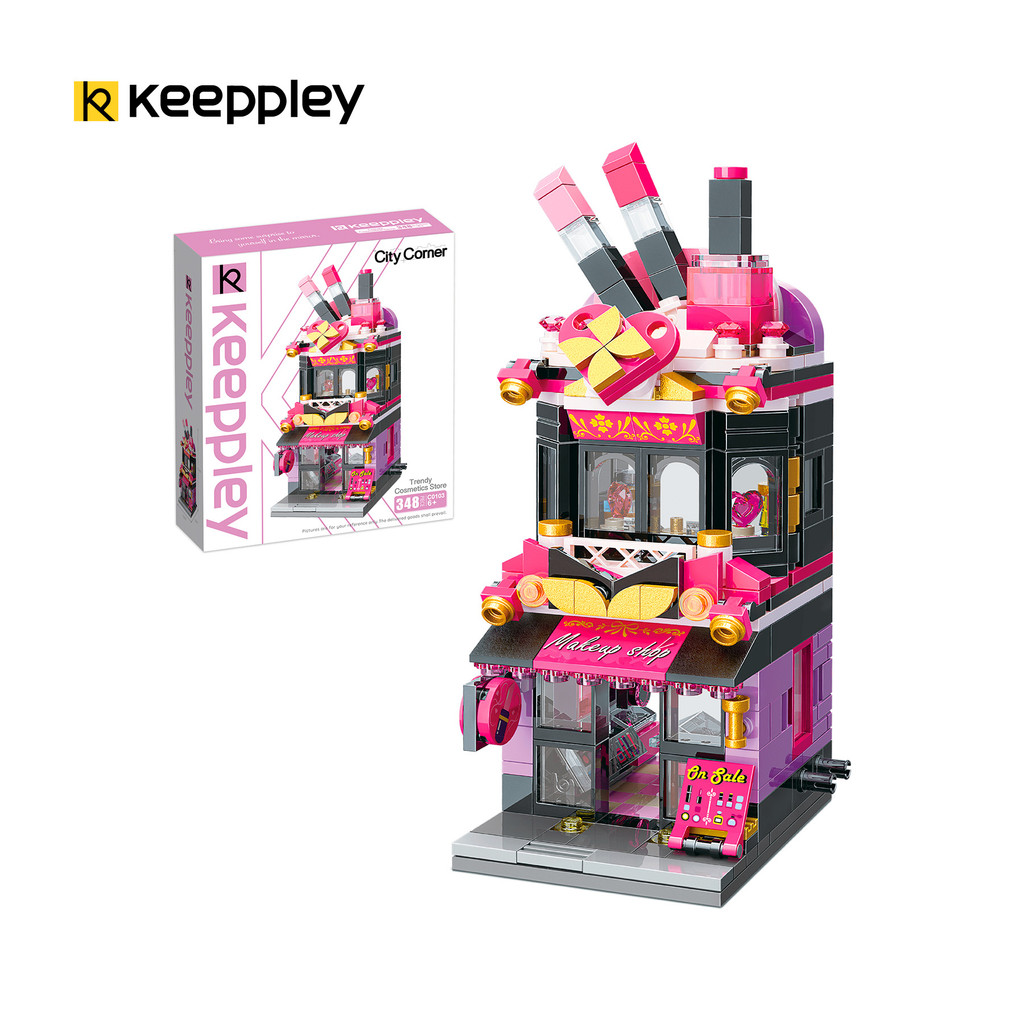BLOCO DE MONTAR keeppley - CITY CORNER - LOJA DE COSMETICOS (TRENDY COSMETICS STORE)