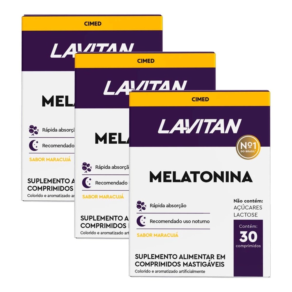 Kit c/3 und Lavitan Melatonina  30 cpr Sabor Maracuja