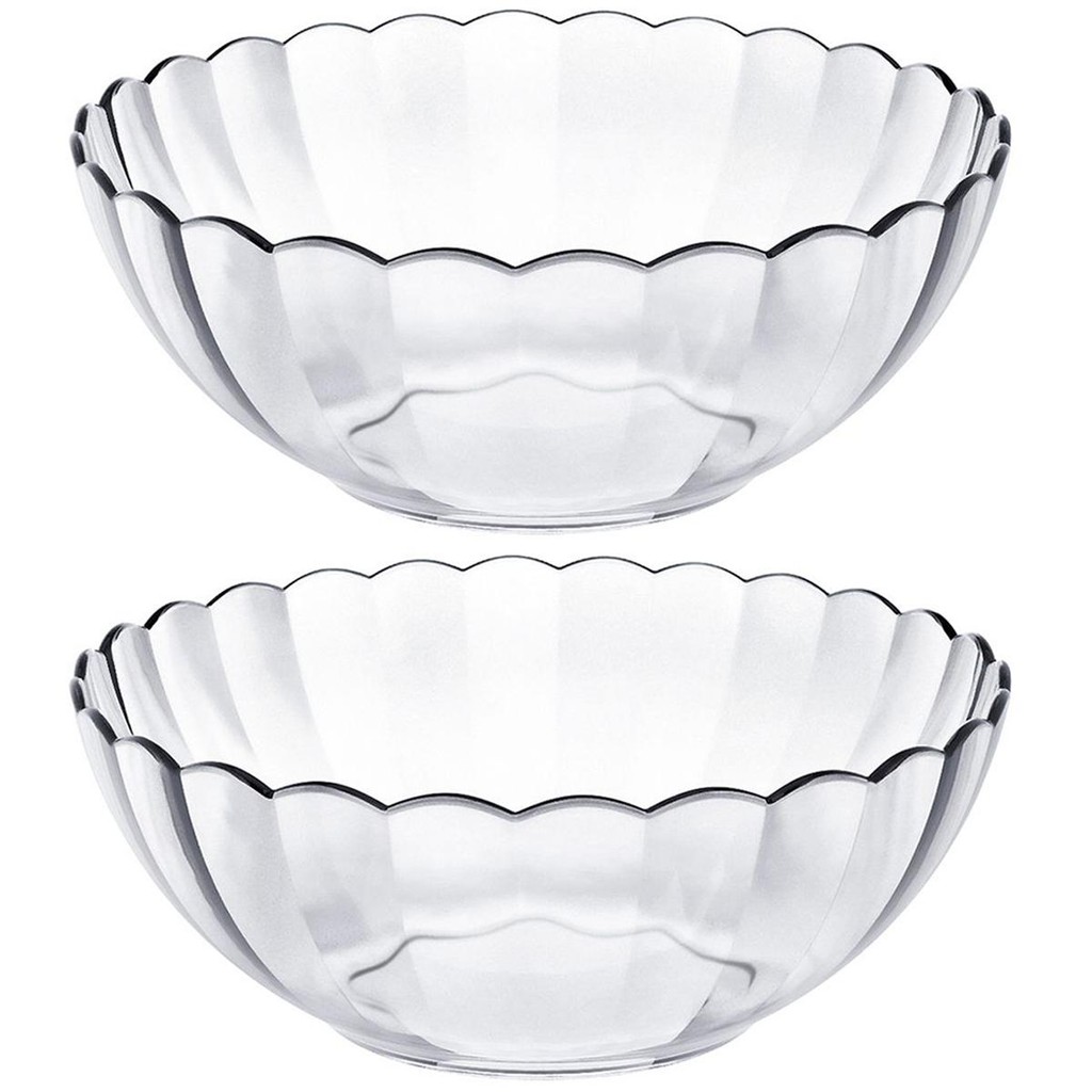 Conjunto 2 Tigelas Saladeiras Redondas 3 Litros Bowls De Vidro Bella Marinex