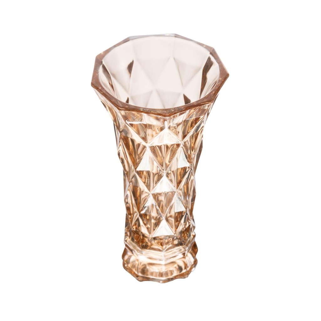 Vaso Lyor Diamond de Vidro Âmbar 15cm x 8cm x 25cm - Home & Living