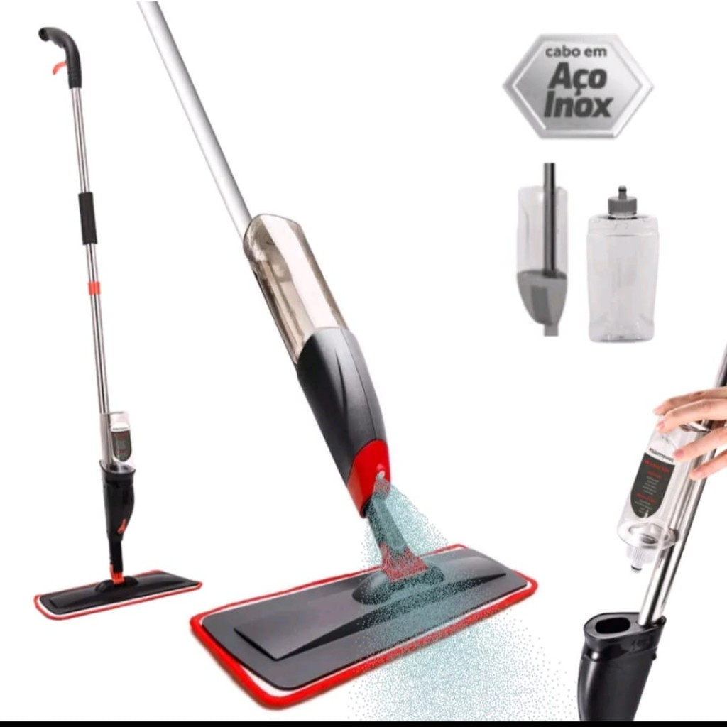 Mop Spray Esfregão Rodo Mágico Limpeza com Refil Microfibra em Oferta na Shopee