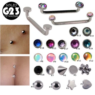 1 Peça G23 Titânio Coração Estrela Redondo Piercing Fresco Hipoalergênico Unissex De Superfície Com Rosca Interna Barra em Oferta na Shopee
