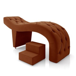 Maca de Estética para Massagem Cílios Fixa Lash Estofada com Escada Veludo Terracota G83 - Gran Belo em Oferta na Shopee