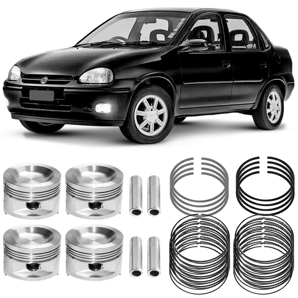 Kit Pistão Anel 0.50 Chevrolet Corsa Sedan 1.0 8V 99 a 2005 Gasolina Metal Leve - Spare Parts and Accessories for Vehicles
