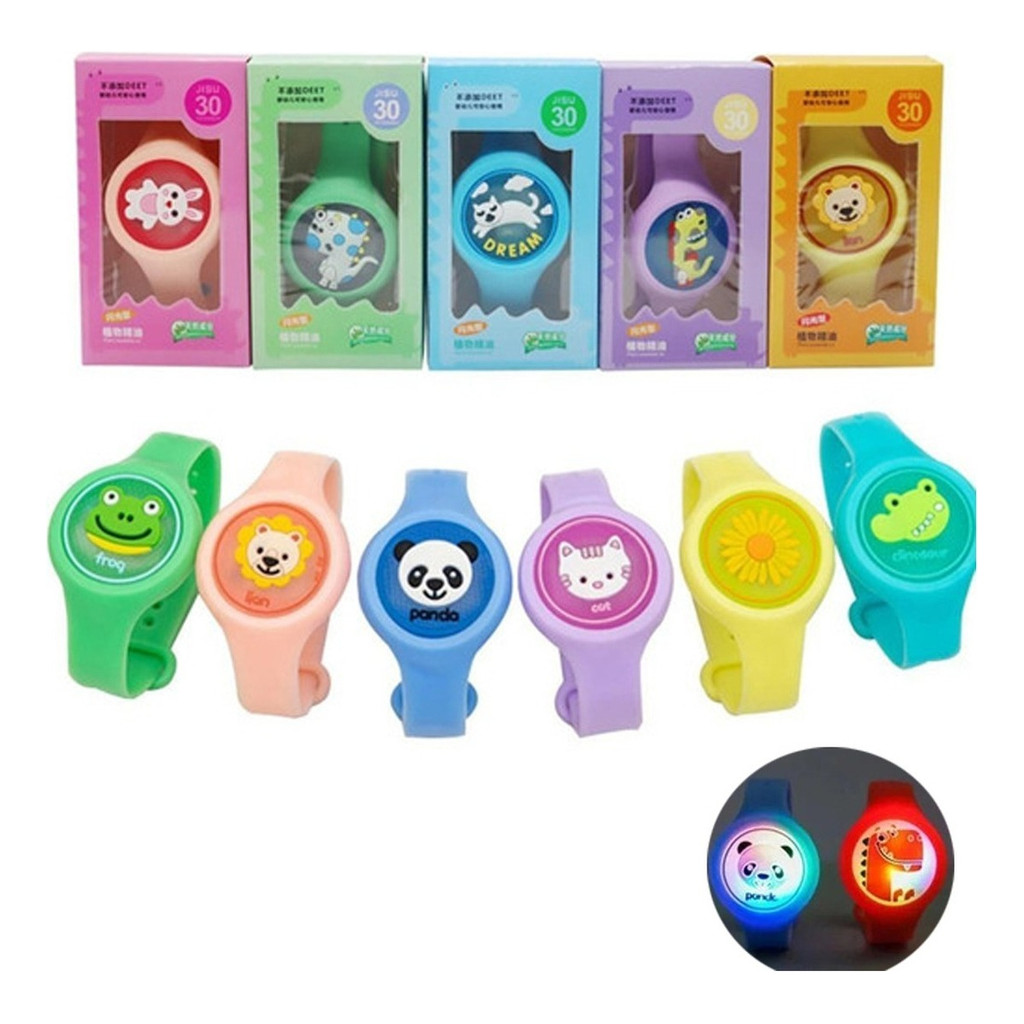 Relógio Repelente Infantil Led Anti Mosquitos Kit Citronela