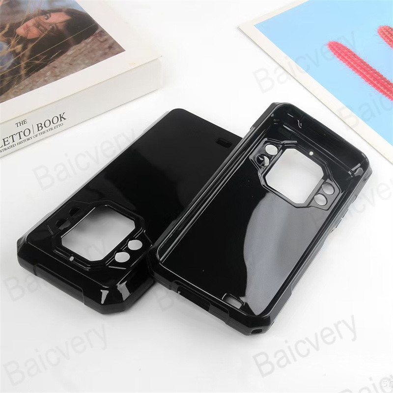 Para Cubot KingKong X Preto Transparente Proteção Completa Soft TPU Silicone Capa Traseira