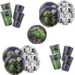 Kit Festa HULK 16 Pratos + 16 Copos Descartável 180 Ml Papel - REGINA(CHOCO)