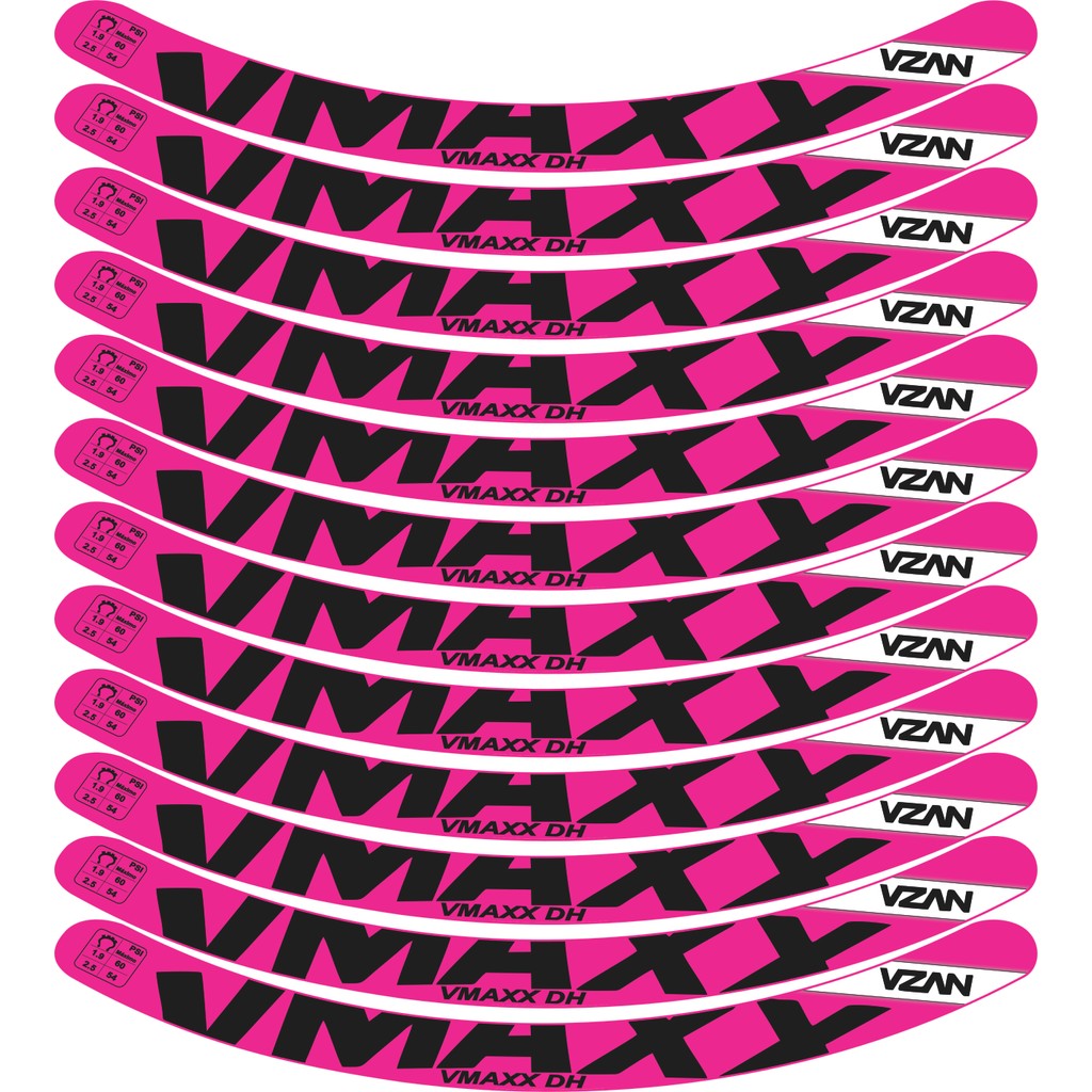Kit 2 Rodas Adesivos Rosa Vmaxx LT vzan Dh 12 Unidades Vikingx Mtb Trail e Similar aro 26 e 29