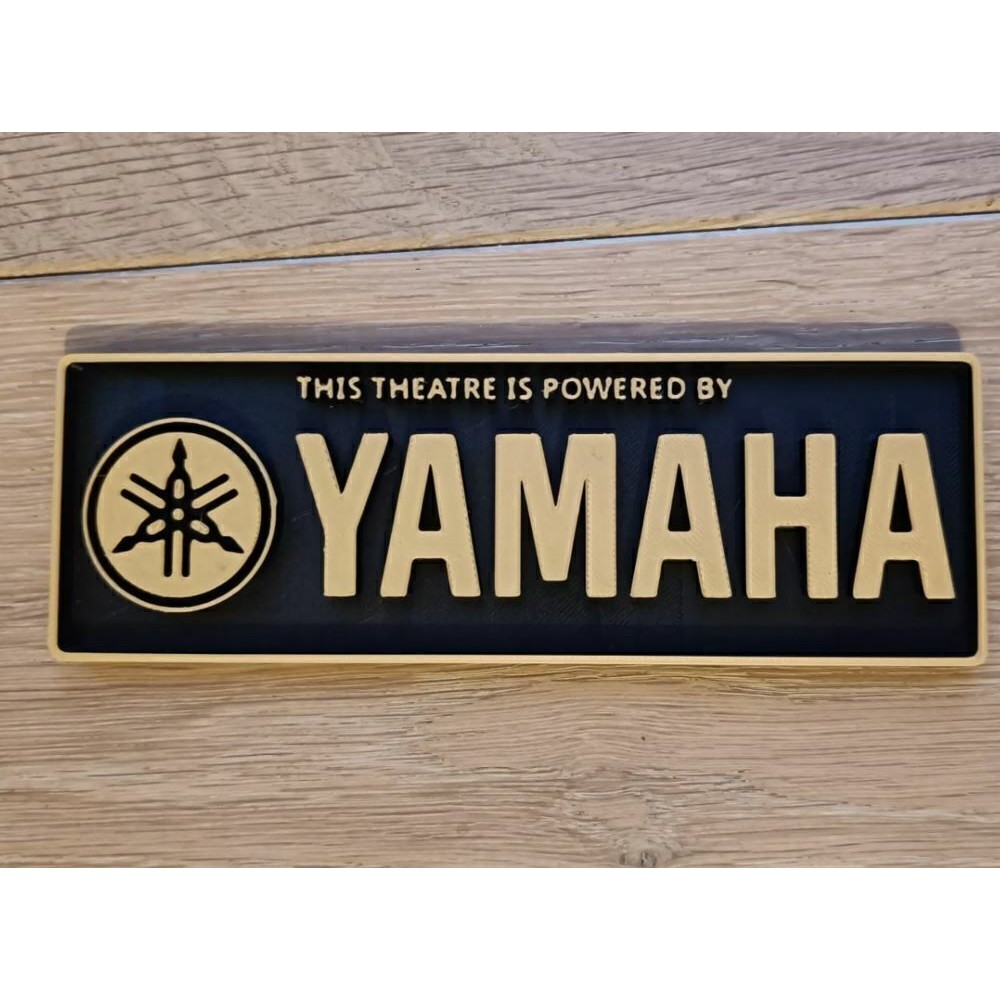 Logo Yamaha Em 3D Placa Decoração Geek Sala De Cinema Home Theater