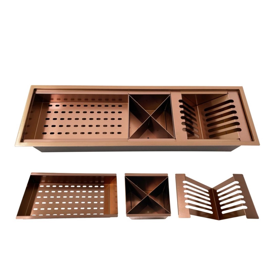 Calha Úmida Gourmet Canal Organizador Escorredor 60cm Rosê